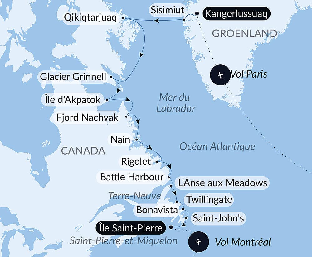 Des côtes sauvages du Groenland à la côte est du Canada