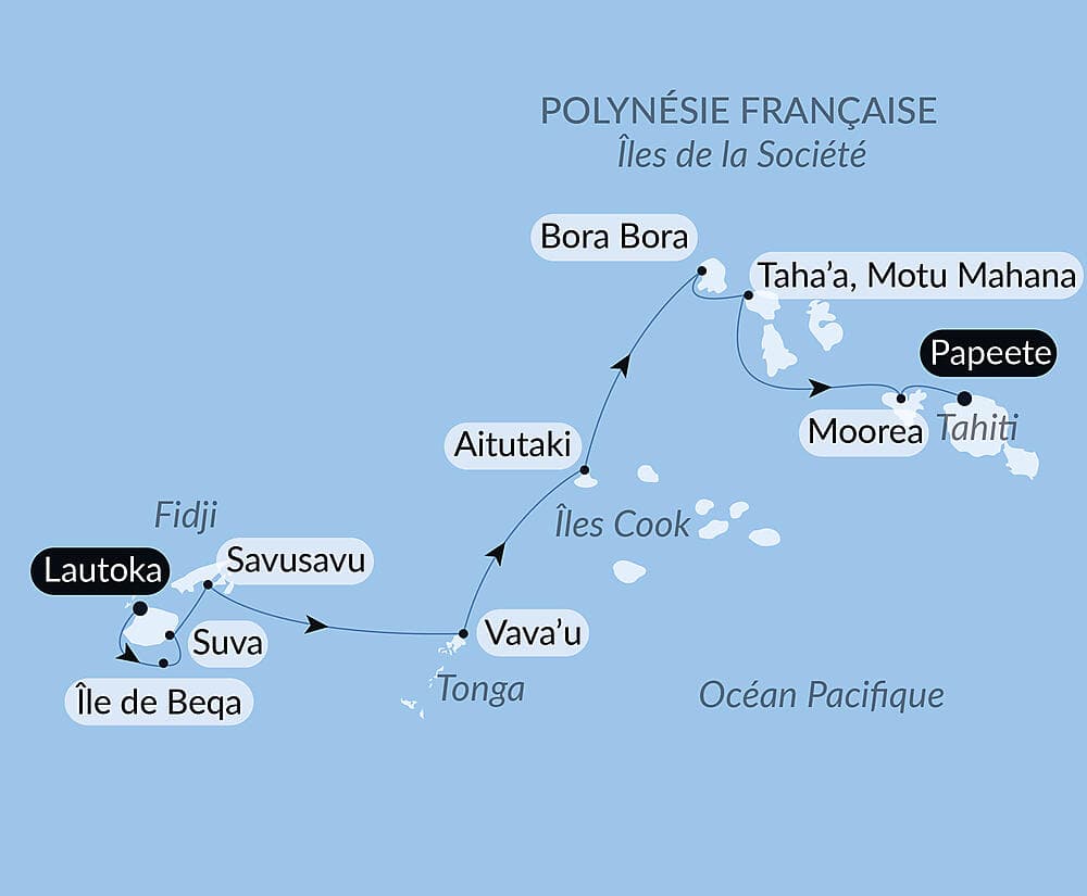 Îles Fidji, Tonga, îles Cook et îles de la Société null
